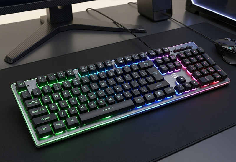 104-Keys-2.4G-Wireless-Membrane-Keyboard-with-Aluminum-Panel-Keyboard-Model-NK70-W-Features-&-Highlights