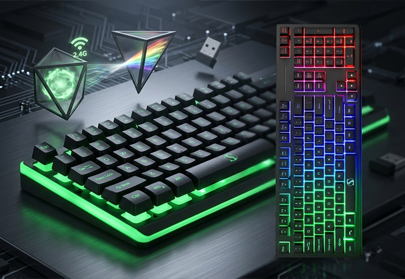 2.4G-Wireless-Membrane-Keyboard-with-Aluminum-Panel-Keyboard-Model-NK80-W-Features-&-Highlights