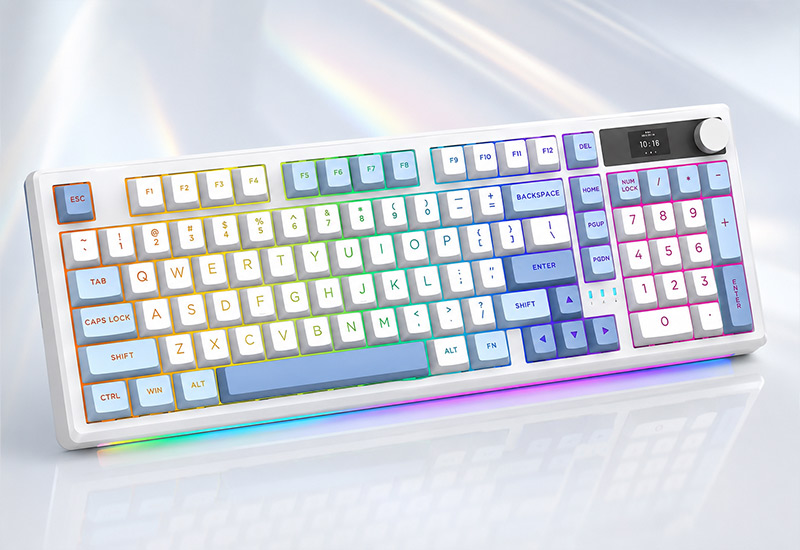 94-Key Gasket Hot-Swappable Triple-Mode Mechanical Keyboard KTT Switches RGB 4000mAh Battery CMK21T Description