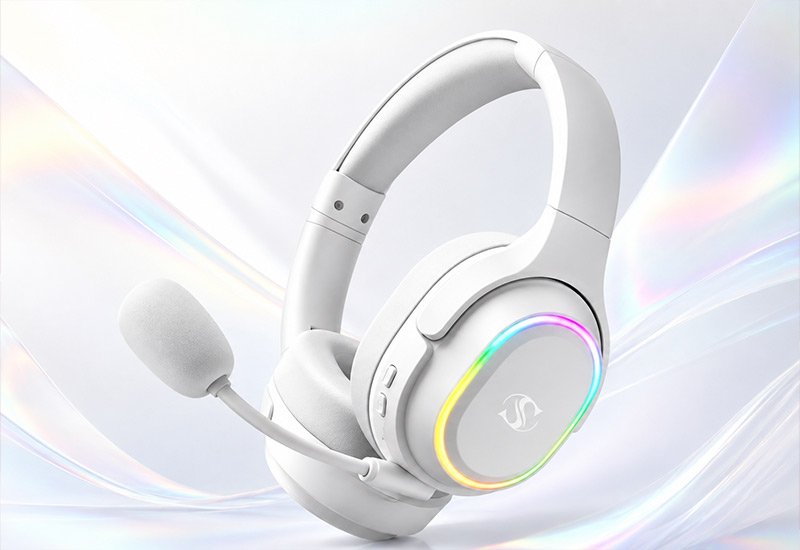 ANC Noise Cancelling Tri-Mode Gaming Headset 40mm Driver Dual Mic 7.1 Surround RGB Headphone Model S200 Description2