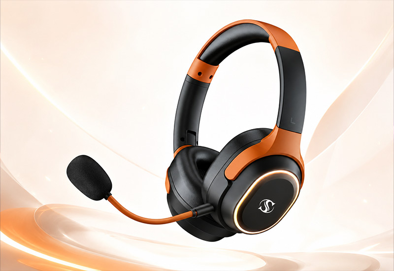 ANC Noise Cancelling Tri-Mode Gaming Headset 40mm Driver Dual Mic 7.1 Surround RGB Headphone Model S200 Description4