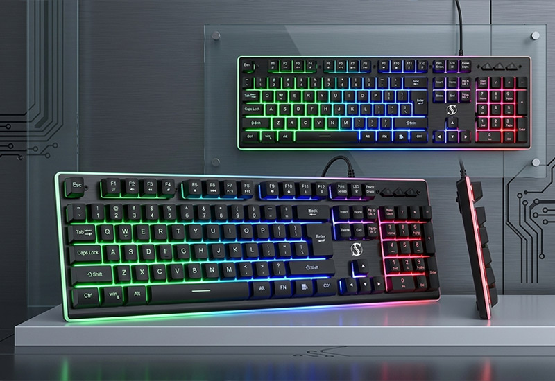 Backlit-Membrane-Keyboard-with-Aluminum-Panel-26-Key-Anti-Ghosting-Multi-Language-Features-&-Highlights
