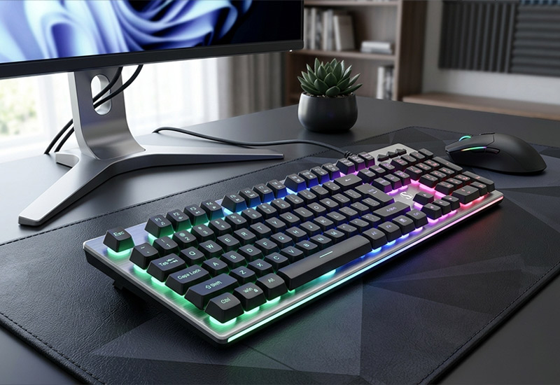 Backlit-Membrane-Keyboard-with-Aluminum-Panel-26-Key-Anti-Ghosting-Multi-Language-Key-Selling-Points