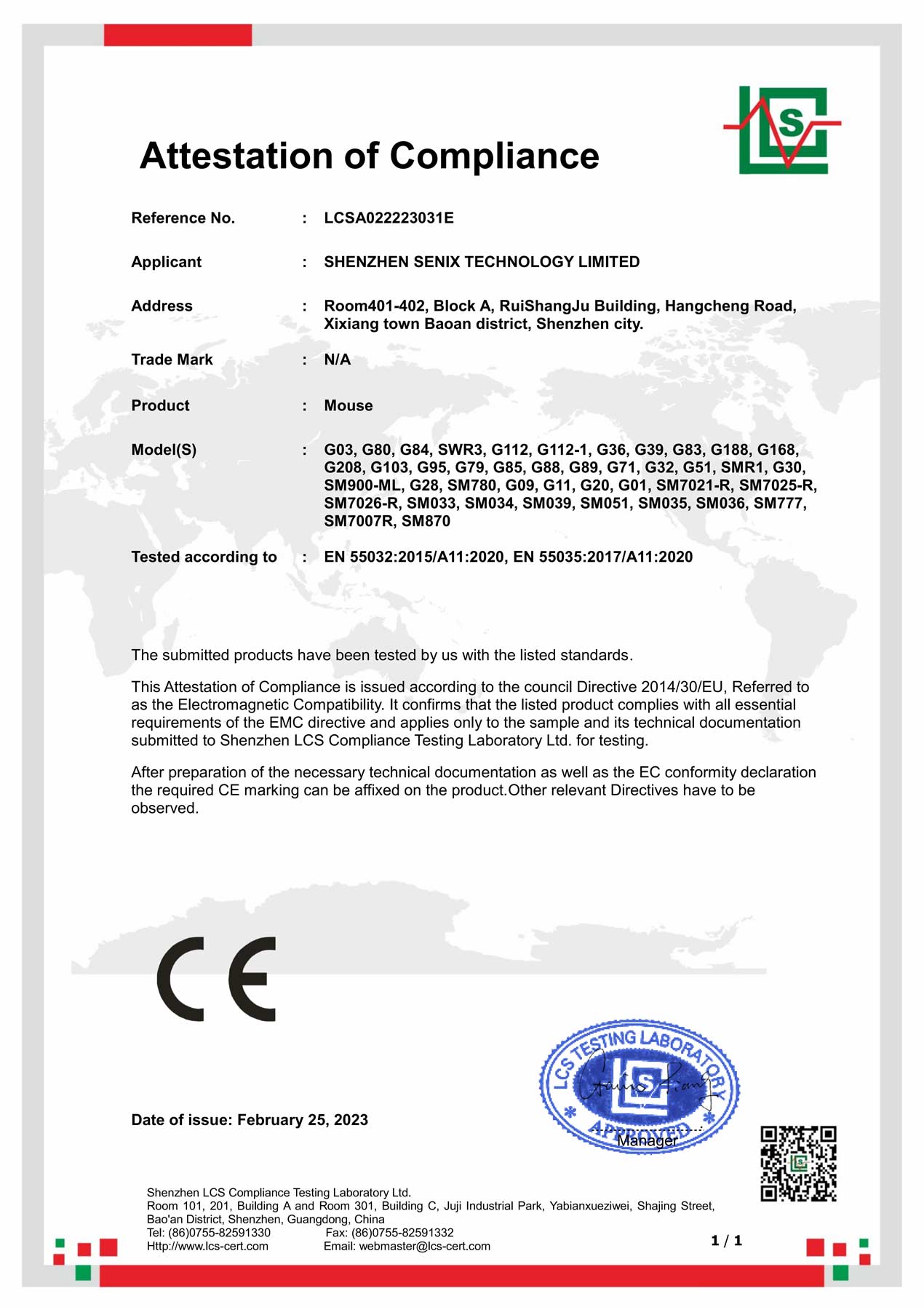 CE certificate
