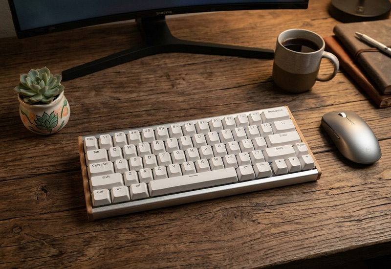CNC solid aluminum frame + compact 68-key layout,