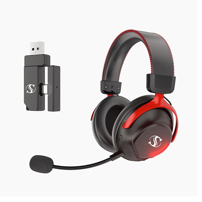 Tri-Mode 2.4G+Bluetooth+Wired Gaming Headset 53mm Large Driver JL7018 Chip Detachable Foldable Mic RGB Magnetic Earcup Headphone Model L3