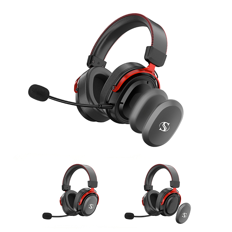 Tri-Mode 2.4G+Bluetooth+Wired Gaming Headset 50mm Driver JL7018 Chip Detachable Foldable Mic RGB Magnetic Earcup Headphone Model L2