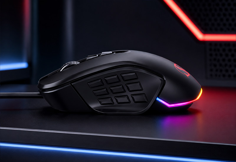 Modular-Gaming-Mouse-with-9-Side-Buttons-&-Replaceable-Wings-12400DPI-RGB-Programmable-Technical-Introduction