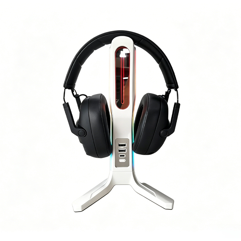 Multifunctional RGB Gaming Headphone Stand, 2 USB Hubs & Type-C Charging Desk Headset Holder HUB08