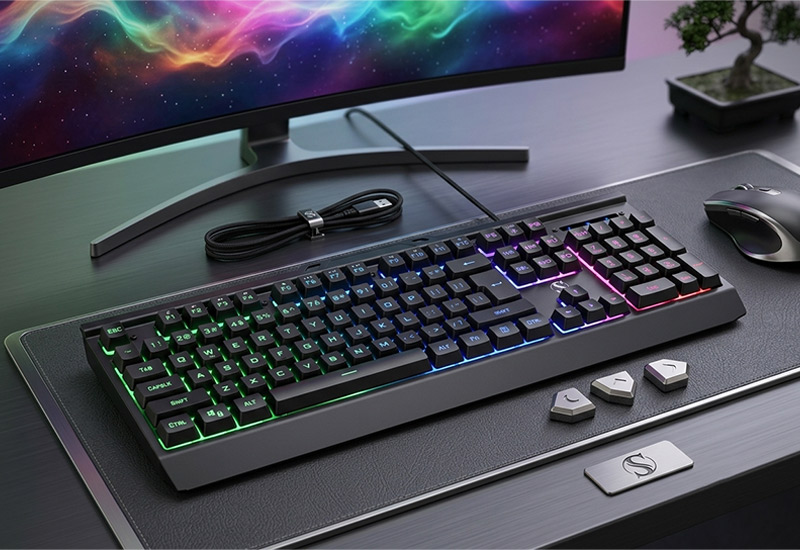 Premium-Feel-Wireless-Membrane-Keyboard-with-Aluminum-Panel-Keyboard-Model-NK95-W-Technical-Introduction