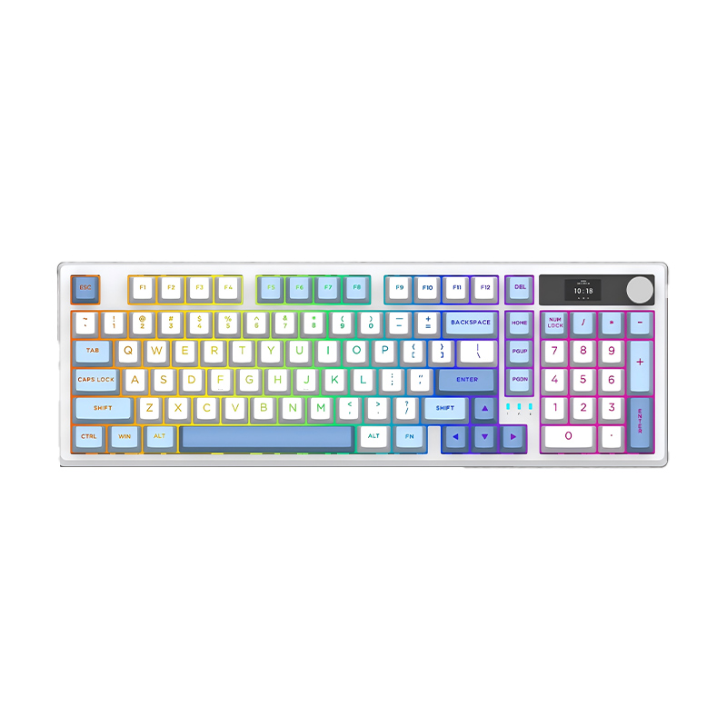 94-Key Gasket Hot-Swappable Triple-Mode Mechanical Keyboard KTT Switches RGB 4000mAh Battery CMK21T