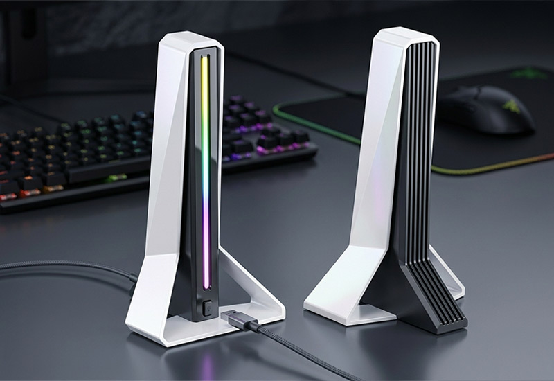 RGB-Gaming-Headphone-Stand-Dual-USB-Hub,-Desktop-Headset-Holder-Organizer-HUB09Technical-Introduction
