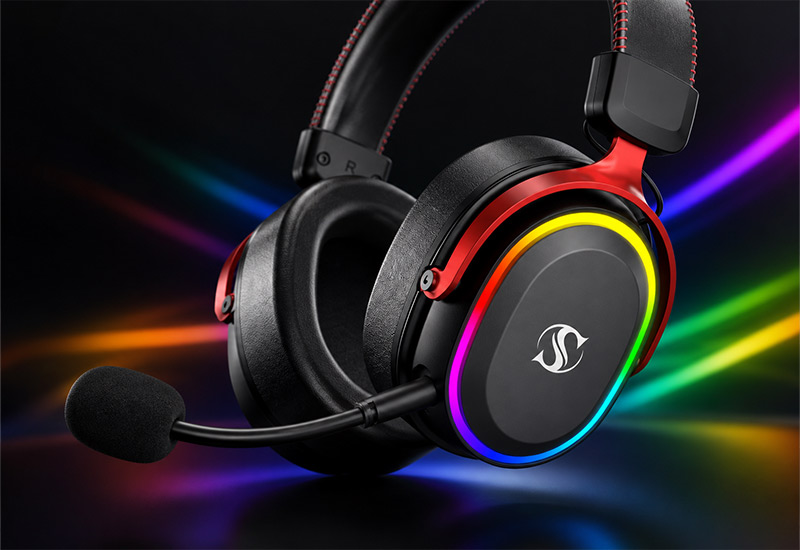 Tri-Mode 2.4G+Bluetooth+Wired Gaming Headset 50mm Driver JL7018 Chip Detachable Foldable Mic RGB Magnetic Earcup Headphone Model L2 Description4