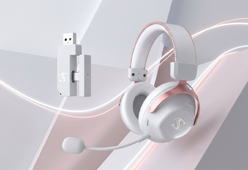 Tri-Mode 2.4G+Bluetooth+Wired Gaming Headset 53mm Large Driver JL7018 Chip Detachable Foldable Mic RGB Magnetic Earcup Headphone Model L3 Description
