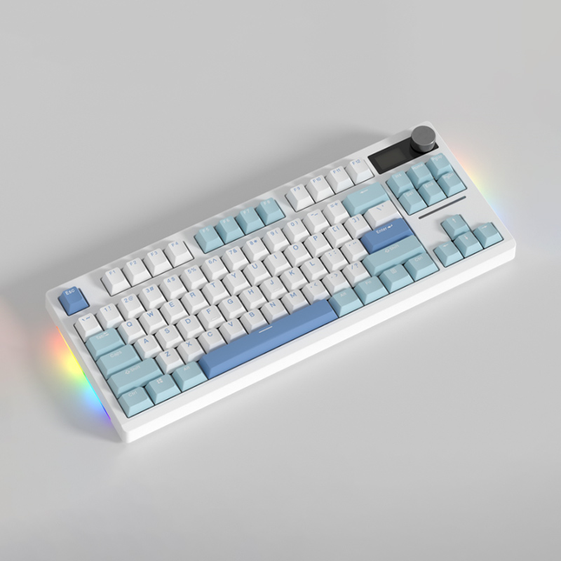 Tri-Mode Gasket Hot-Swappable Mechanical Keyboard With PBT Keycaps & RGB Side Light CMK12T