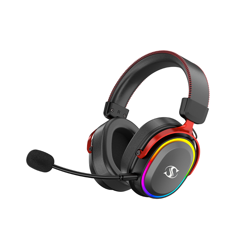 Tri-Mode 2.4G+Bluetooth+Wired Gaming Headset 50mm Driver JL7018 Chip Detachable Foldable Mic RGB Magnetic Earcup Headphone Model L2