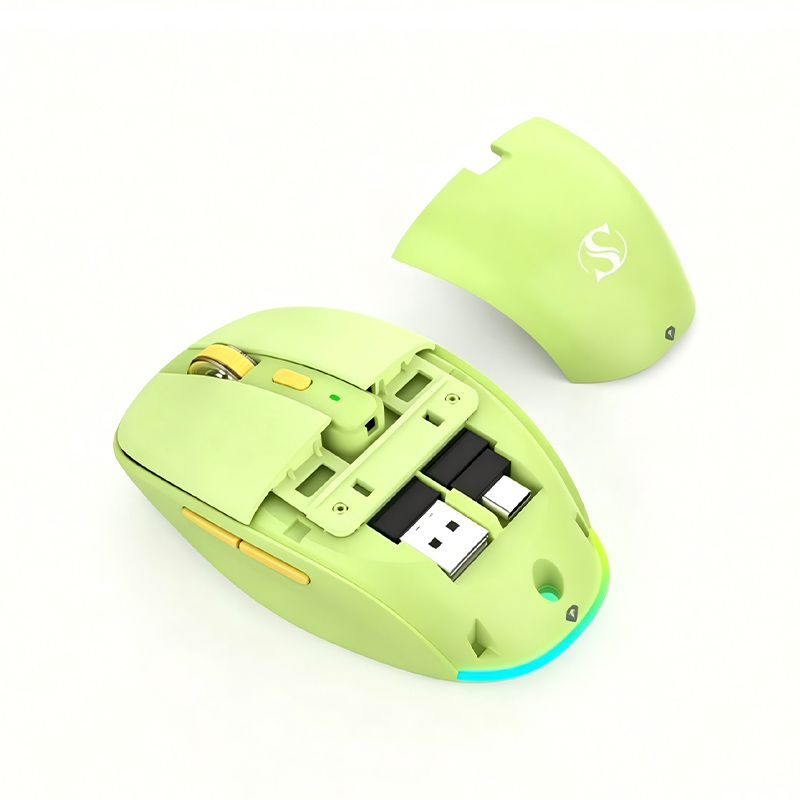 Ergonomic Dual-Mode Office Mouse Silent Switches USB-A/USB-C Receivers 500mAh Model M101