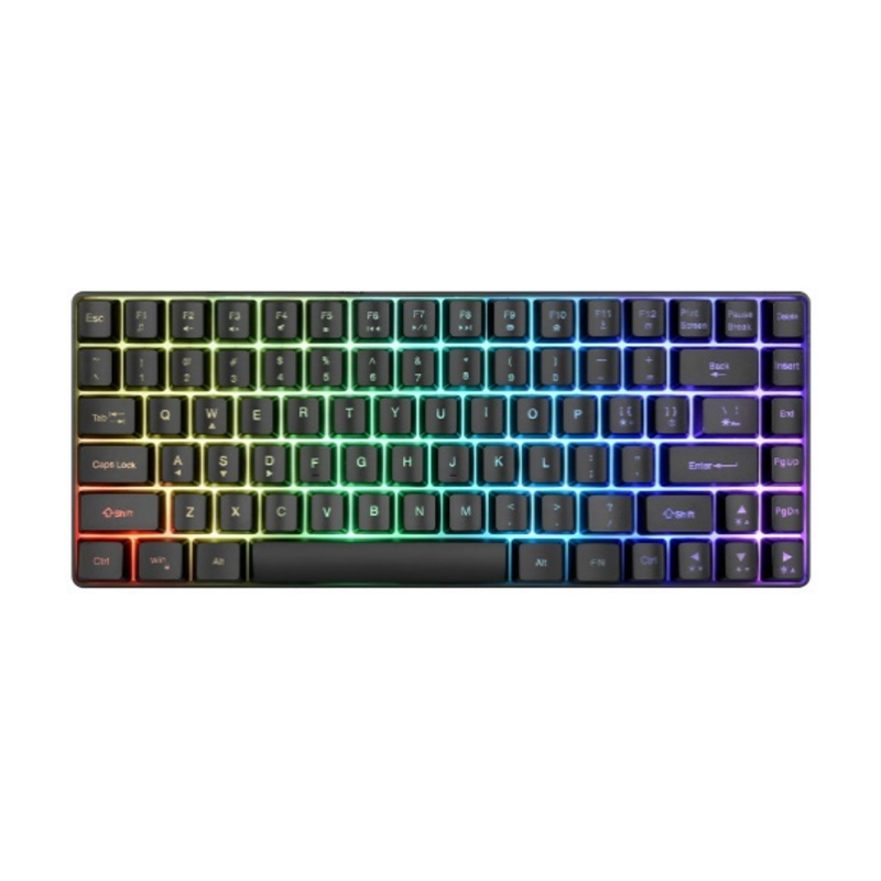 2.4G 84 Keys RGB Illumination Membrane Keyboard Wireless Dual-Mode Keyboard Model KG84-W