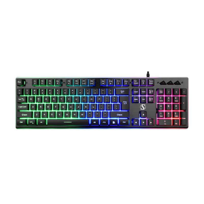 104 Keys 2.4G Wireless Membrane Keyboard with Aluminum Panel Keyboard Model NK70-W